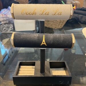 Elegant Black and Cream Jewelry Stand